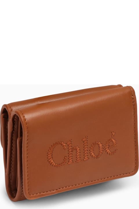 Chloé Wallets for Women Chloé Sense Trifold Wallet Small Brown