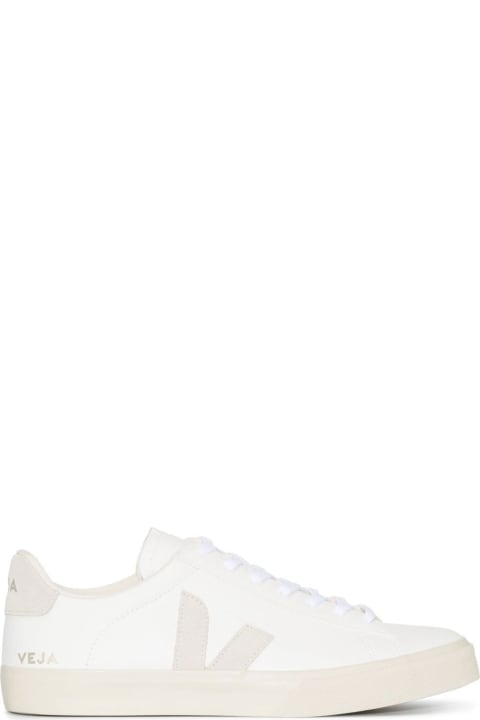 Shoes for Women Veja White Low-top Sneakers With Logo Patch In Leather Man Veja