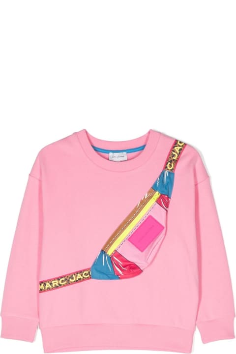 Little Marc Jacobs Sweaters & Sweatshirts for Girls Little Marc Jacobs Marc Jacobs Felpa Rosa In Cotone Bambina