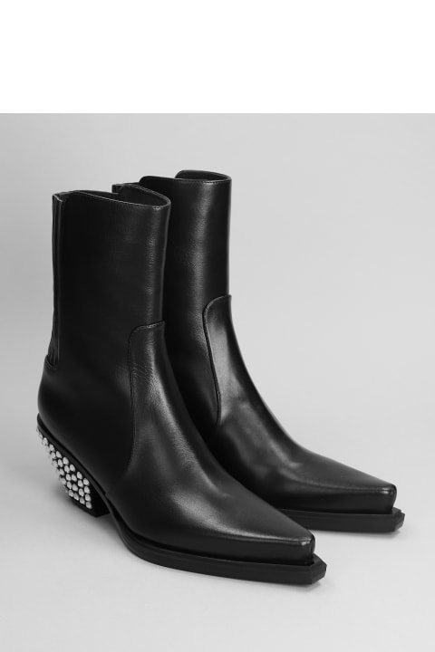 Boots for Women Giuseppe Zanotti Texan Ankle Boots In Black Leather