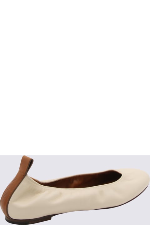 Lanvin Shoes for Women Lanvin Beige Leather Ballerina Flats
