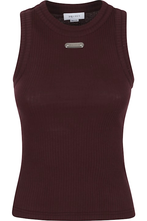 Alexander McQueen Clothing for Women Alexander McQueen Logo-plaque Ribbed Tank Top