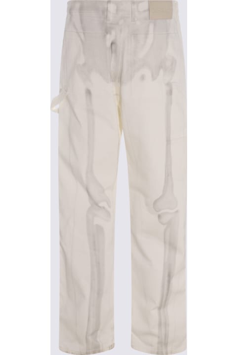 Pants for Men Off-White White Cotton Denim Scan Jeans
