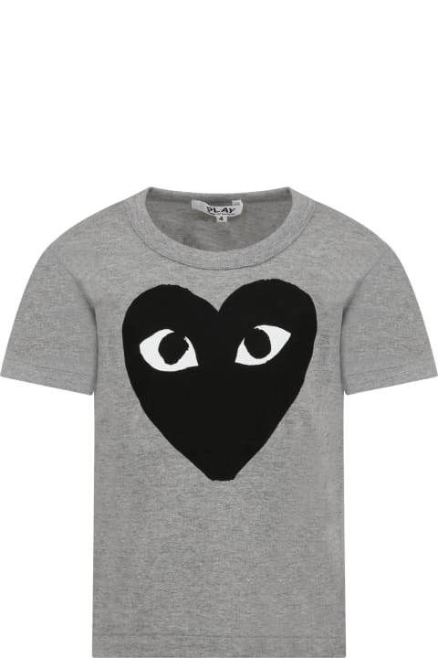 Grey T-shirt For Kids With Logo