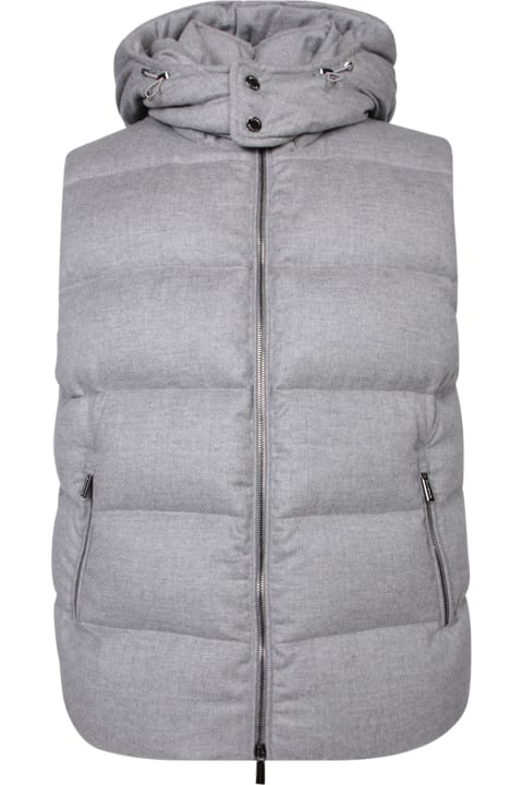 Moorer Coats & Jackets for Men Moorer Grey Cashmere Hooded Vest