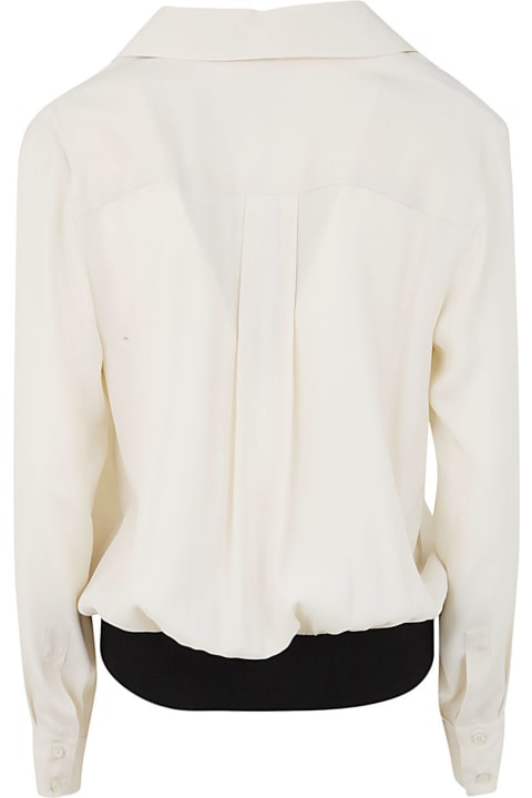 Polo Blouse With Contrasting And Jersey Band