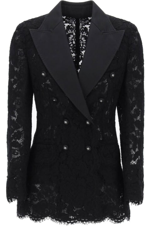 ウィメンズ Dolce & Gabbanaのコート＆ジャケット Dolce & Gabbana Turlington Double-breasted Lace Blazer