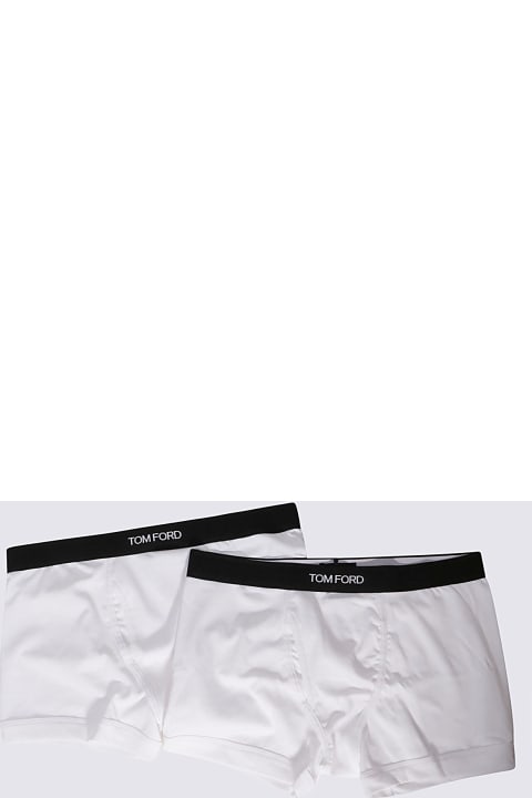 Underwear for Men Tom Ford White Cotton Two Pack Boxers