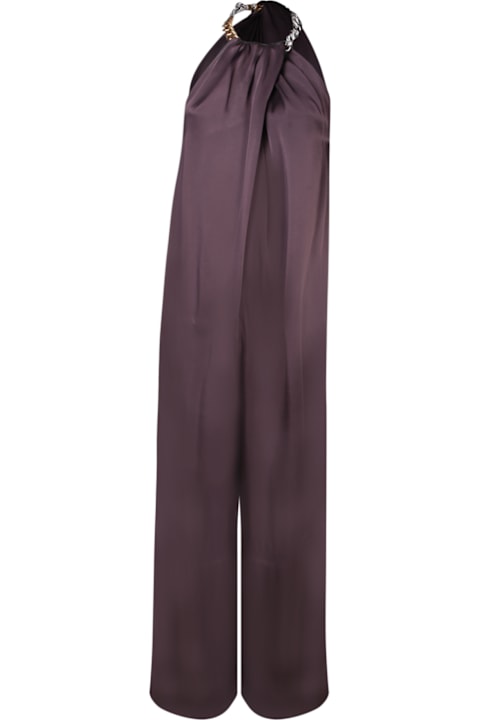 Jumpsuits for Women Stella McCartney Chocolate Satin Halter Jumpsuit