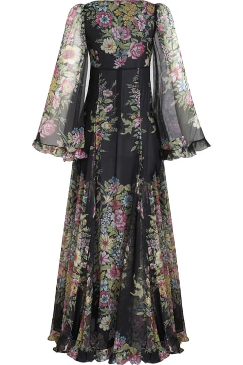Etro Dresses for Women Etro Silk Long Dress With Floral Motif