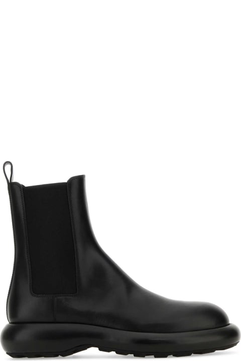 Boots for Men Jil Sander Black Leather Chelsea Ankle Boots