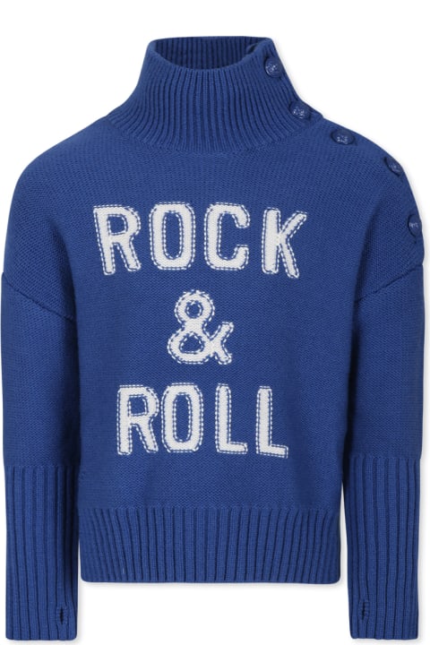Homeware Zadig & Voltaire Blue "rock & Roll" Sweater For Girl