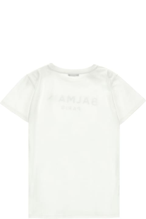 Balmain T-Shirts & Polo Shirts for Women Balmain Rhinestone Logo T-shirt