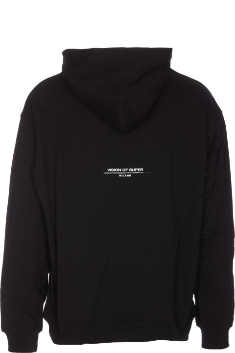Vision of Super Fleeces & Tracksuits for Men Vision of Super Hoodie With Flames Logo