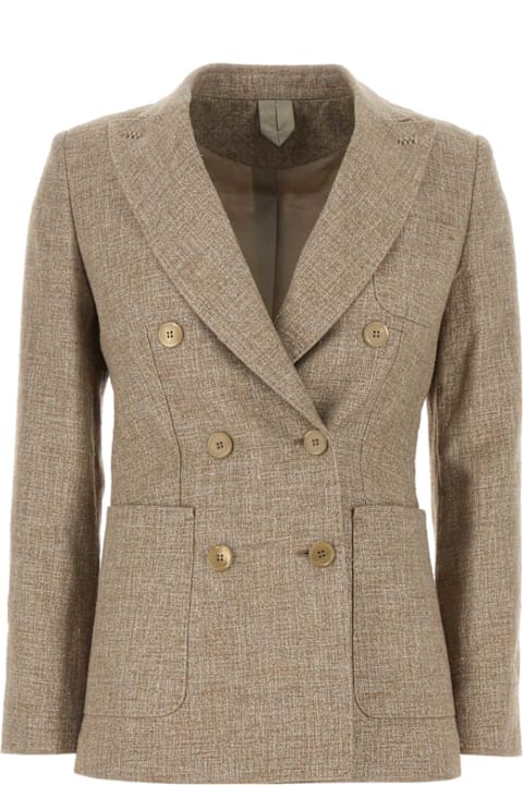 Max Mara Coats & Jackets for Women Max Mara Cappuccino Linen Blend Targa Blazer