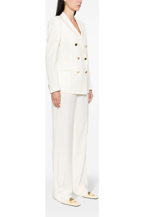 Tagliatore Suits for Women Tagliatore Ivory White Double-breasted Suit