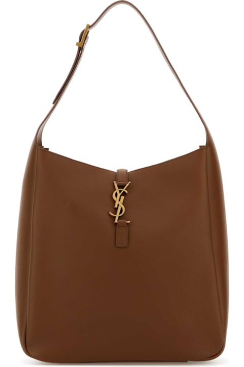 Saint Laurent Caramel Leather Large Le 5 ã  7 Shoulder Bag