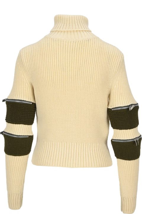 Sacai Sweaters for Women Sacai Zip-detail Roll Neck Jumper