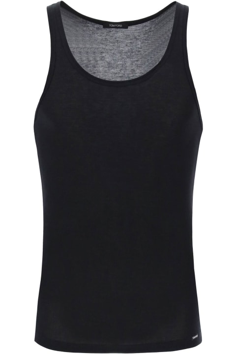 Tom Ford Topwear for Men Tom Ford Black Cotton And Modal Tank Top