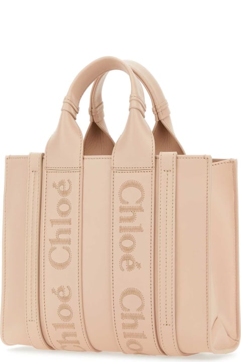Bags Sale for Women Chloé Pastel Pink Leather Small Woody Shopping Bag