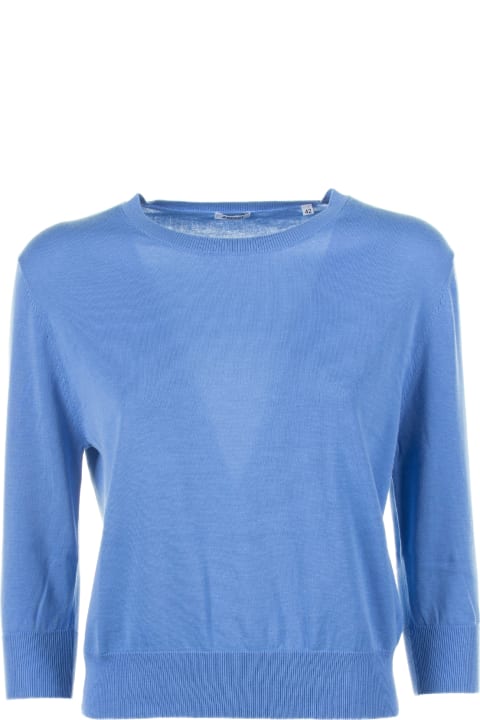 ウィメンズ Aspesiのニットウェア Aspesi Light Blue Shirt With 3/4 Sleeves