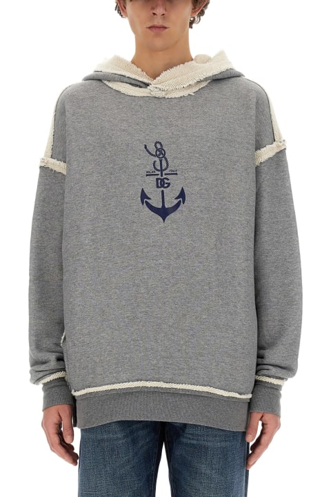 Dolce & Gabbana Menのセール Dolce & Gabbana Sweatshirt With Navy Print