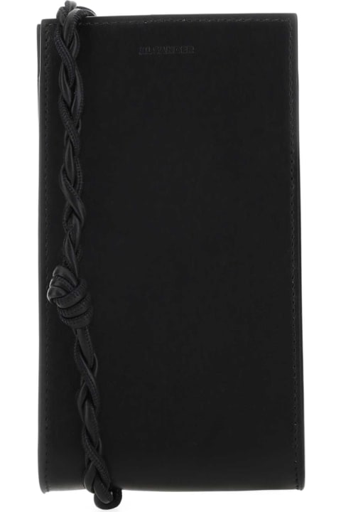 メンズ デジタルアクセサリー Jil Sander Black Leather Phone Case