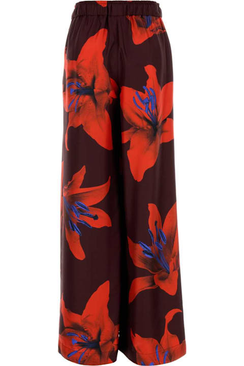 Alexander McQueen Pants & Shorts for Women Alexander McQueen Printed Satin Wide-leg Pant