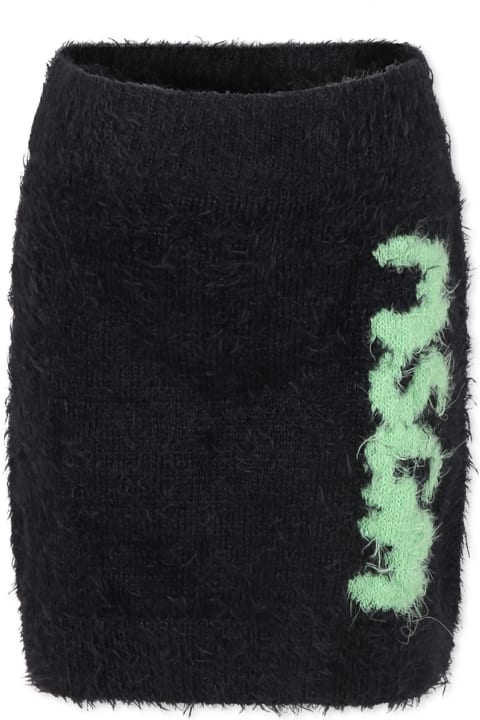 ガールズ MSGMのボトムス MSGM Black Skirt For Girl With Logo