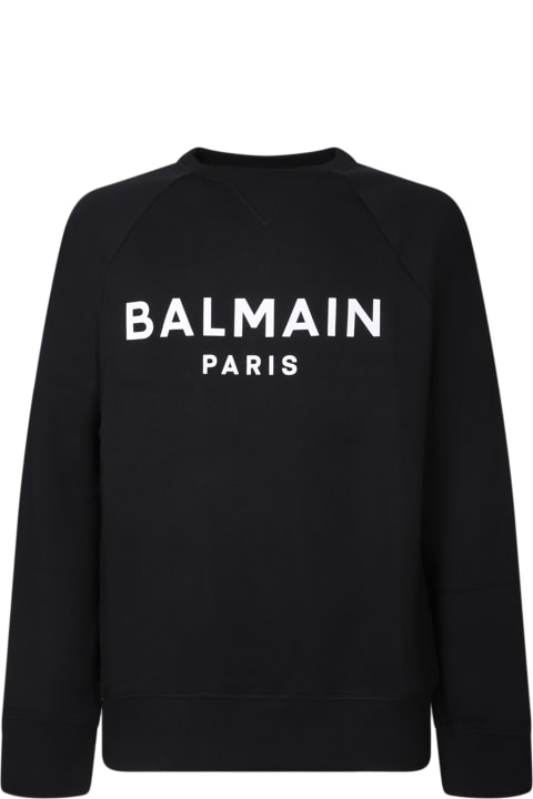 メンズ Balmainのフリース＆ラウンジウェア Balmain Balmain Logo Crewneck Sweatshirt Black