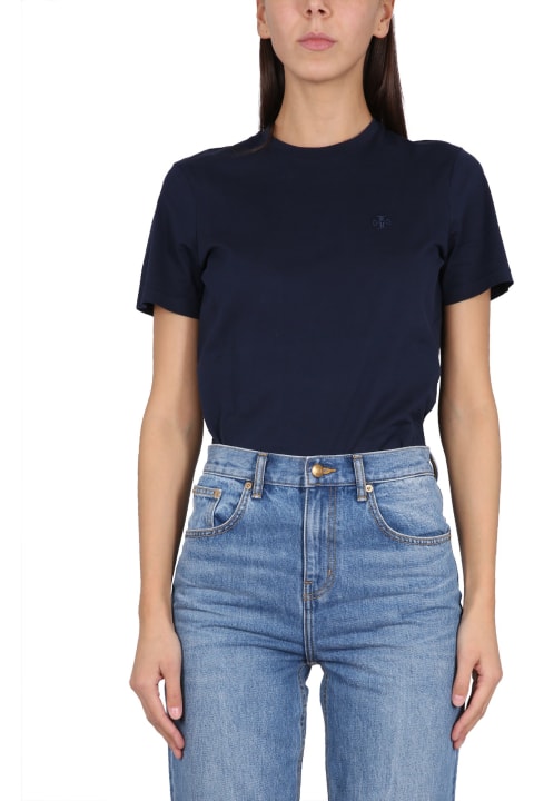 Tory Burch Topwear for Women Tory Burch Embroidered Logo T-shirt