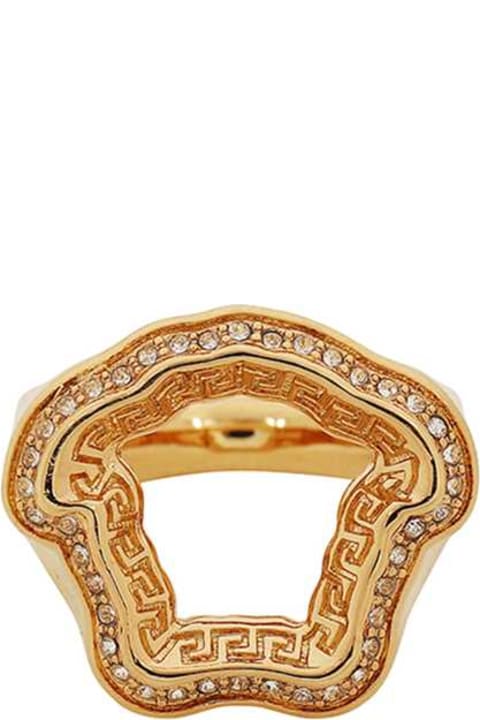ウィメンズ リング Versace Gold Plated Metal Ring
