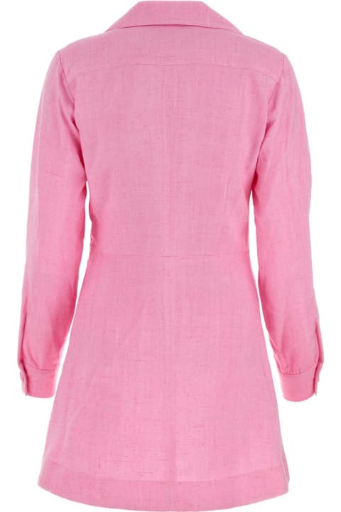 Fashion for Women Ami Alexandre Mattiussi Melange Pink Stretch Viscose Shirt Dress