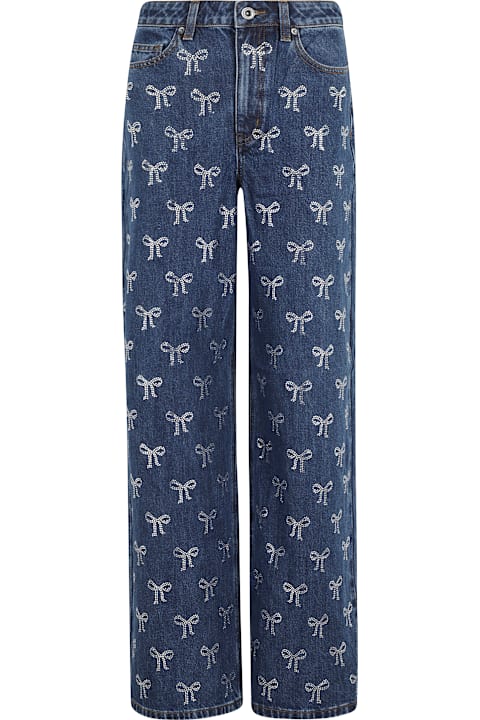 Homeware self-portrait Rhinestone Bow Denim Jeans