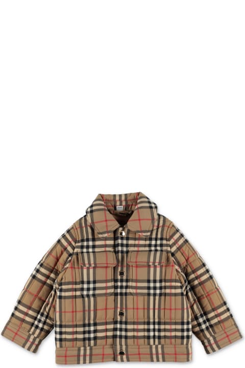 Burberry Coats & Jackets for Baby Boys Burberry Burberry Giacca Trapuntata Gideon Check In Nylon Bambino