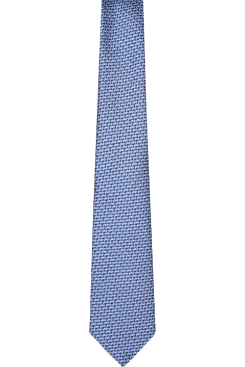 Giorgio Armani Men Giorgio Armani Light Blue Woven Jacquard Tie