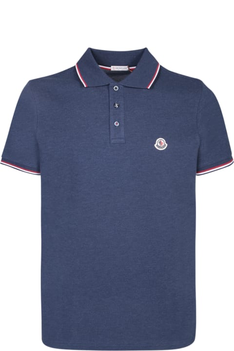 Homeware Moncler Logo Patch Blue Polo Shirt