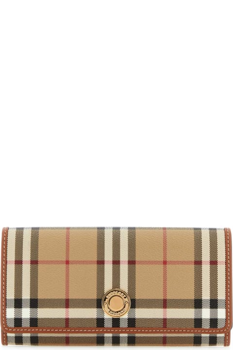 Burberry for Women Burberry Printed Canvas And Leather Continental Wallet