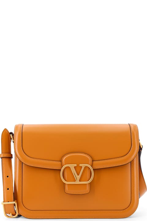 حقائب لـ السيدات Valentino Garavani Orange Leather 9to5 Shoulder Bag
