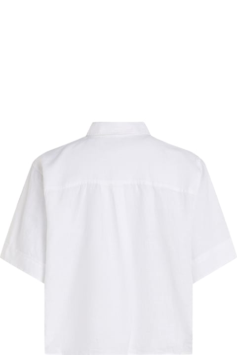 ウィメンズ Tommy Hilfigerのトップス Tommy Hilfiger Relaxed Fit Linen Shirt With Short Sleeves