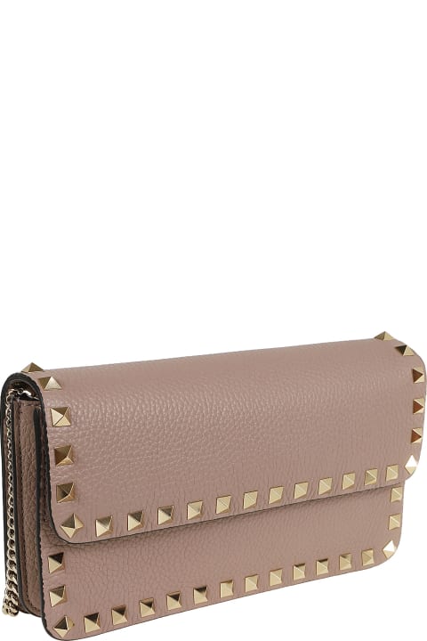 Fashion for Women Valentino Garavani Wallet W/strap Rockstud Platinum Studs