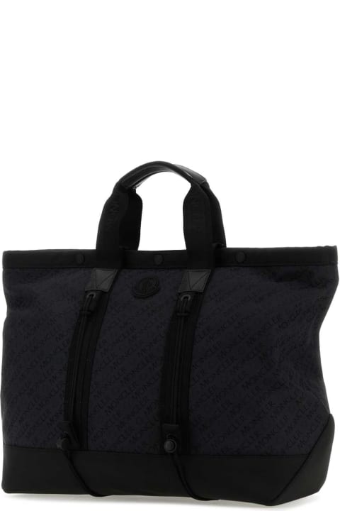 Totes for Men Moncler Black Canvas Tech Shopping Bag