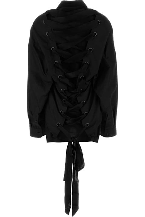 Topwear for Women Balenciaga Black Poplin Oversize Shirt