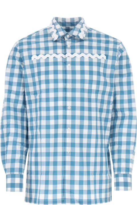 Clothing for Men Prada Embroidered Poplin Shirt
