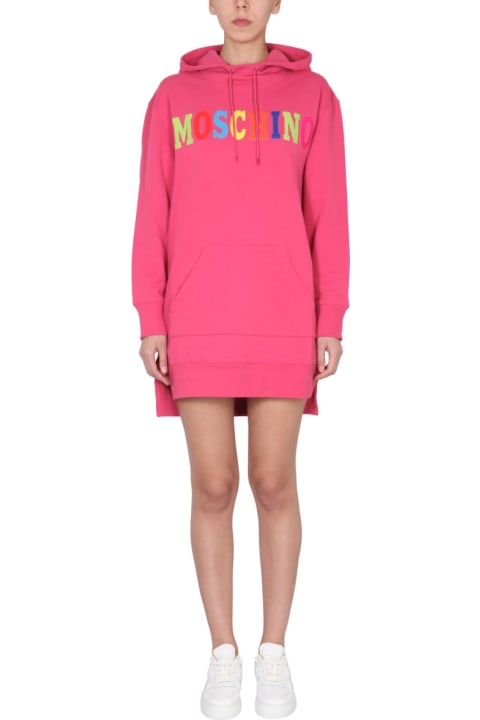 Fleeces & Tracksuits for Women Moschino Dress With Multicolor Flocked Logo
