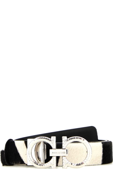 Homeware Ferragamo Printed Calf Hair Reversible Belt