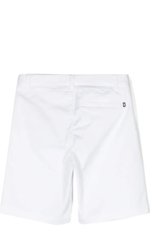 Bottoms for Boys Dondup White Stretch Cotton Bermuda Shorts