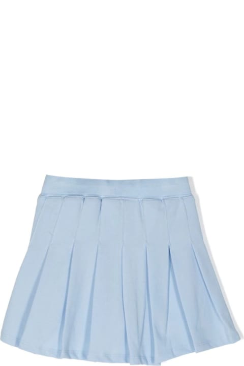 Bottoms for Girls Ralph Lauren Light Blue Pleated Mini Skirt With Drawstring
