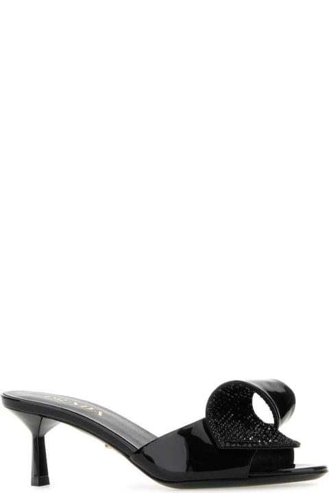 Shoes for Women Prada Black Leather Mules