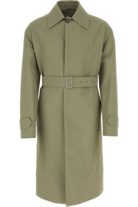 Jil Sander Coats & Jackets for Men Jil Sander Army Green Cotton Trench Coat